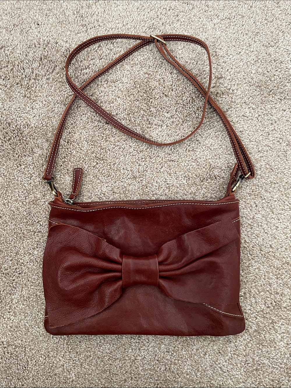 Sundance Soft Leather Crossbody Bow Purse